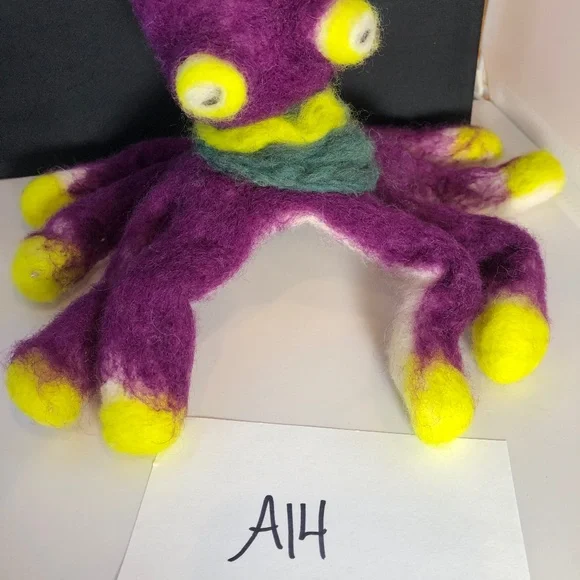 OOAK Hand-Felted purple octopus teacher art Waldorf fantasy ocean storytelling